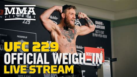 UFC 229: Khabib vs. McGregor Official Weigh-ins Live Stream - MMA Fighting - YouTube