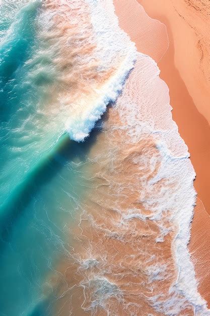 Premium AI Image | an aerial view of a sandy beach