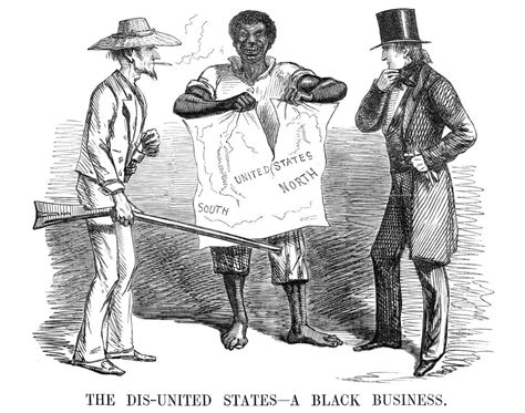 Posterazzi: Slavery Cartoon 1856 NThe Dis-United States - A Black Business An English View Of ...