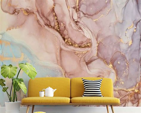 Pink Marble Wallpaper Marble Texture Mural Removable Peel - Etsy Canada