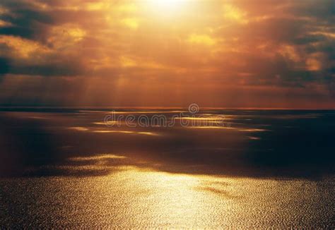 Open Sea Sunset Scenery stock image. Image of horizontal - 87324519