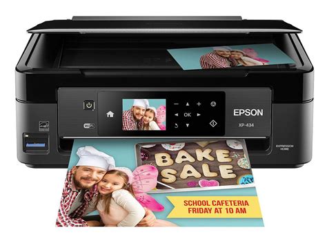 an epson printer with the image of a man and woman on it