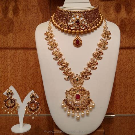 Gold Antique Bridal Jewellery Sets from NAJ - South India Jewels