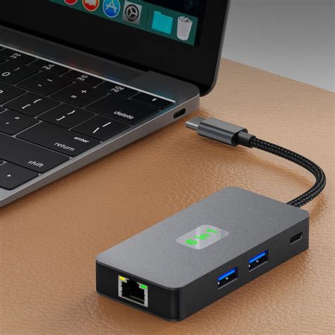 6 in 1 USB C Hub PD100W USB C Docking Station 3 USB 3.2 Ports for MacOS Windows | eBay