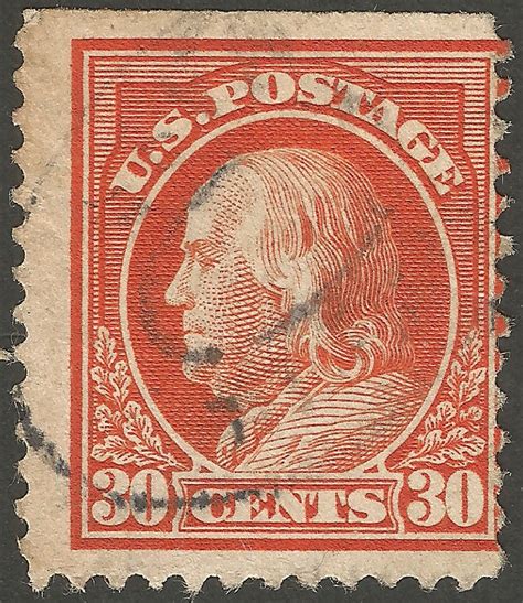 Stamps: Stamp USA (1914) Benjamin Franklin - 30 cents