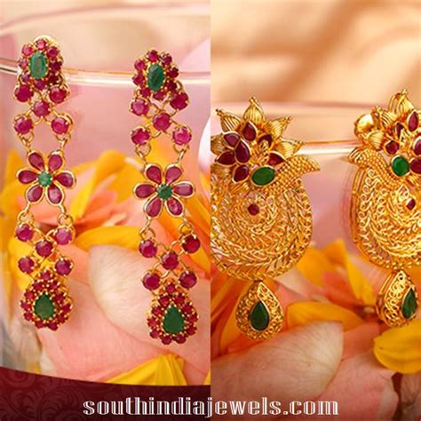 Latest Gold Earring Designs From Kalyan Jewellers - South India Jewels