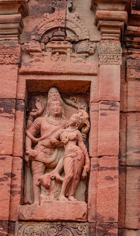 Sculptures of Hindu Gods on Facade of 7th Century Temple Carved Walls ...