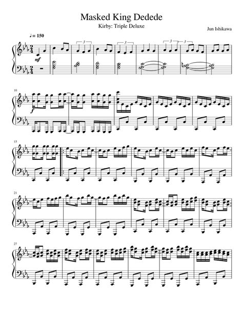 Masked King Dedede sheet music for Piano download free in PDF or MIDI