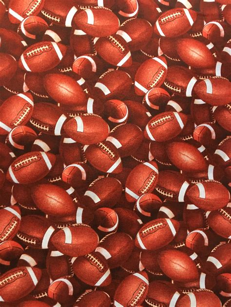 Football Fabric By The Yard Packed Footballs | Etsy