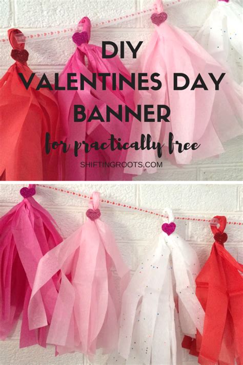 Dollar Store DIY Valentines Day Banner | Shifting Roots