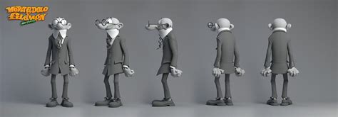 an animation character is standing in front of several other characters, all wearing suits and ties