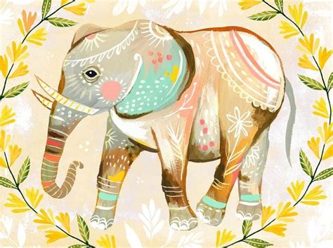 Wild Flower Elephant Canvas Wall Art | Elephant canvas art, Elephant canvas, Elephant painting