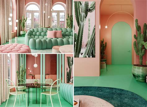 A Pastel Pink And Mint Green Color Palette Creates A Statement Interior ...