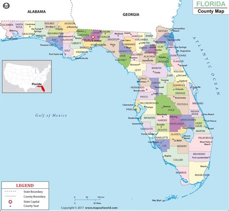 State And County Maps Of Florida - Central Florida County Map ...