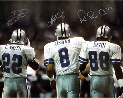 Troy Aikman, Michael Irvin, & Emmitt Smith Dallas Cowboys Autographed ...