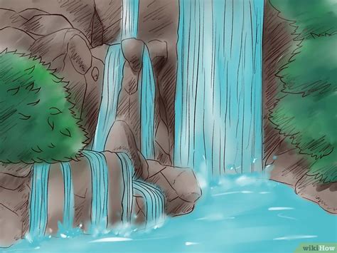 Cómo dibujar una cascada (con imágenes) - wikiHow