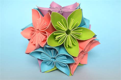 How To Make A Kusudama Flower With One Paper | Best Flower Site