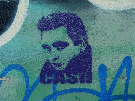 Mural: Johnny Cash stencil graffiti | Johnny Cash stencil gr… | Flickr