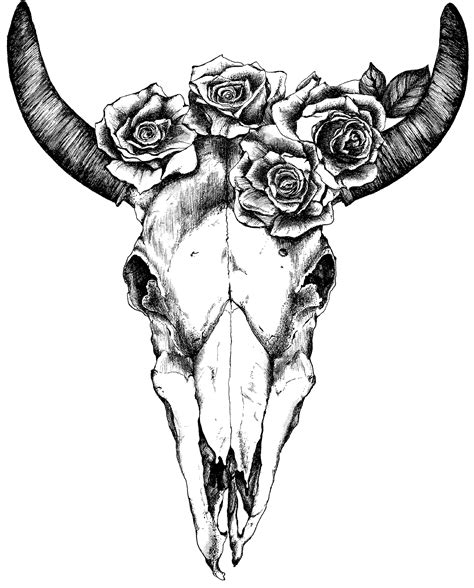 bull skull with roses...but would be pretty with bluebonnets laid down ...