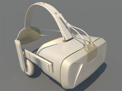 VR Headset 3D Model White Gold - Realtime - 3D Models World