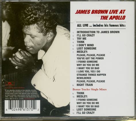 James Brown CD: Live At The Apollo (1962) - Expanded Edition - Bear ...