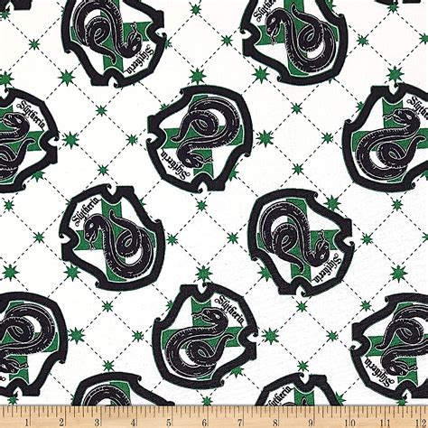 Camelot Fabrics Camelot Wizarding World Slytherin House Pride Fabric, 1, White, Fabric by the ...