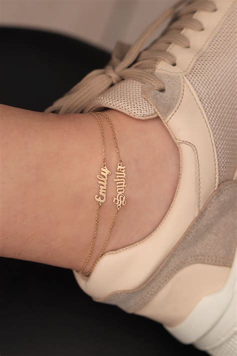 14k 18k Gold Name Anklet / Handmade Gold Custom Name Anklet / - Etsy