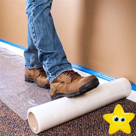 Carpet Protection Film - Rolls of Strong Adhesive Floor Protector for ...