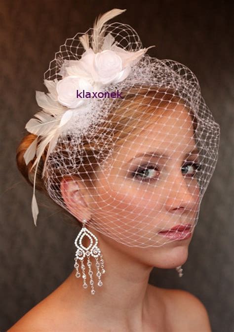 BIRDCAGE VEIL Ivory Bridal Veil. Wedding Hair Flowers. Flower ...