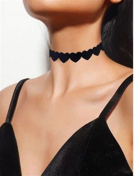 Black Heart Choker Leather Choker Necklace Heart Choker - Etsy ...