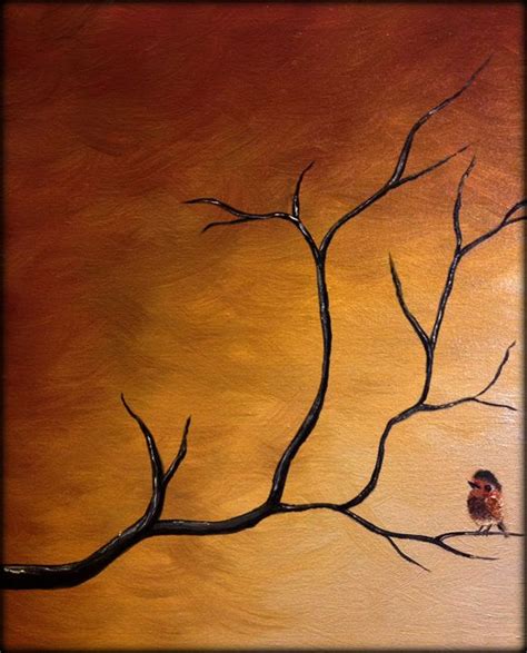 16x20 Bird on a Branch Oil Painting - The Purple Canvas - Paintings ...