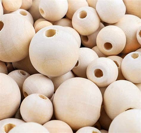 Assorted Wood Beads Unpainted Craft Bulk Mix Sizes 8mm-22mm | Etsy