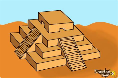 How To Draw A Ziggurat Step By Step