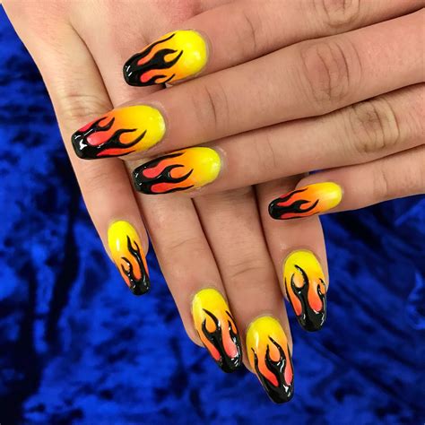 🔥 OG FUEGO🔥 Gel Nail Art Bad Nails, Aycrlic Nails, Rock Nails, Fire Nails, Acrylic Nail Art, Gel ...