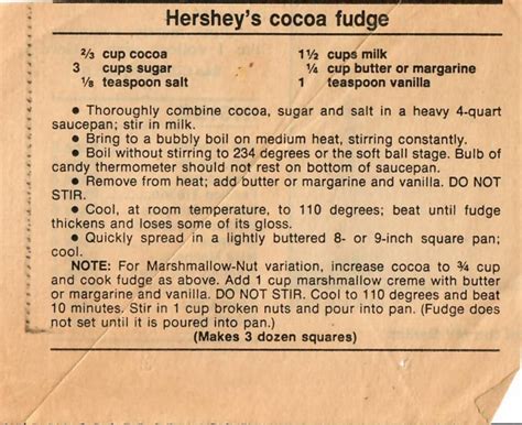 Hershey’s Cocoa Fudge - vintage.recipes