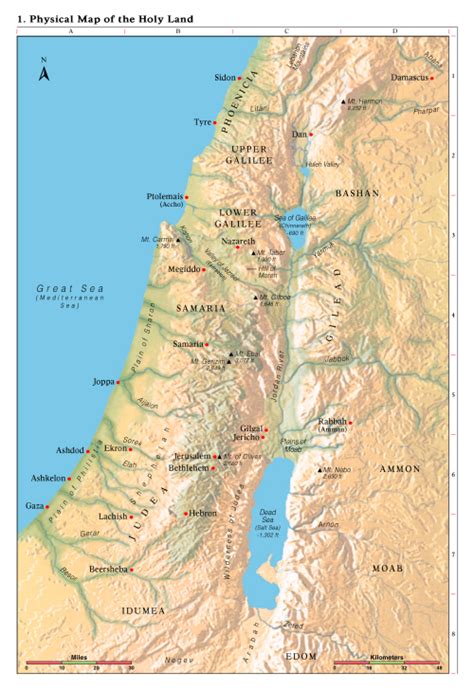 1. Physical Map of the Holy Land