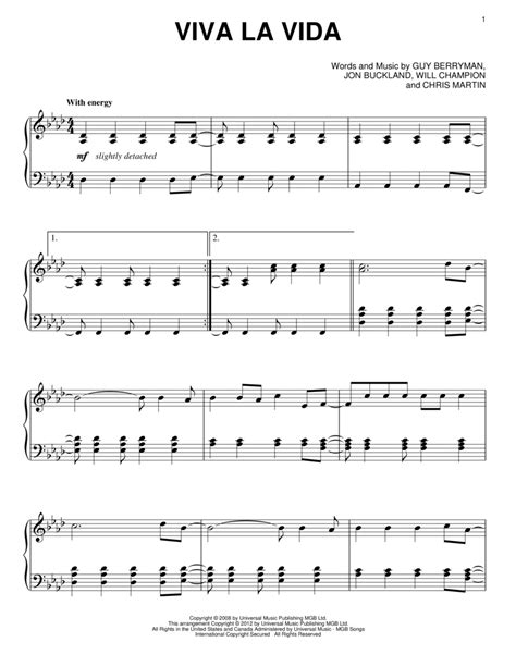 Viva La Vida By Coldplay Will Champion - Digital Sheet Music For ...