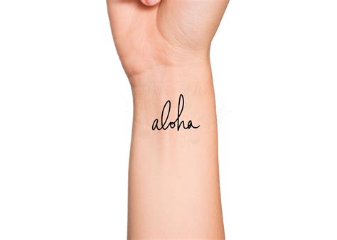 Aloha Handwriting Temporary Tattoo Hawaii Beach Love - Etsy