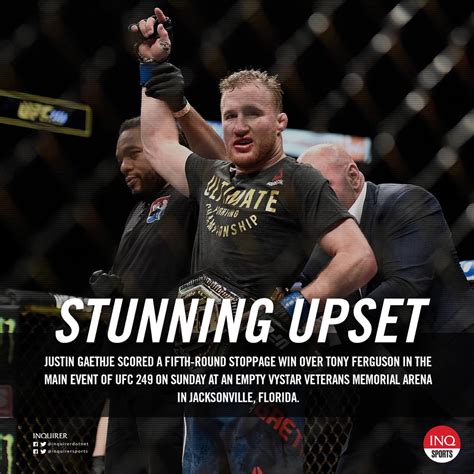 The main event saw Justin Gaethje dominate Tony Ferguson with a fifth ...