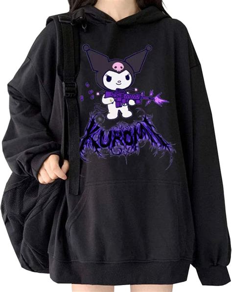 Kuromi Sweater, Kuromi Hoodie Pullover Cute Cartoon Sweatshirt Suit ...