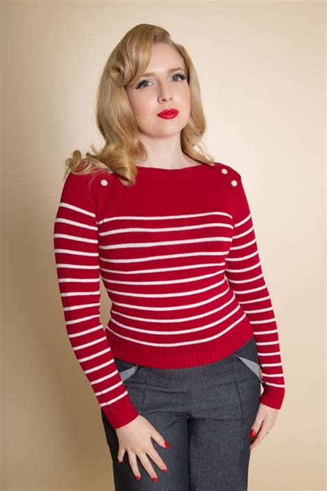 Miss Fortune, Breton Stripe Jumper in red and white, could be styled ...
