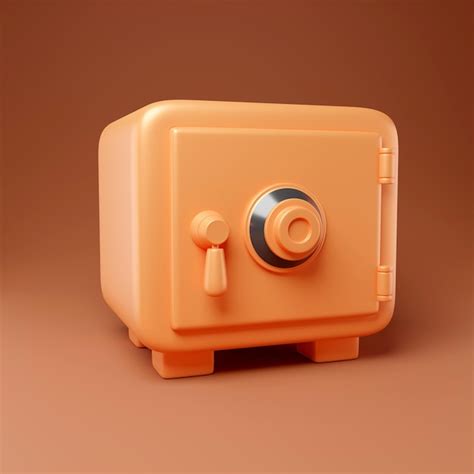 Premium Photo | Copper safe and lock box brown background 3d render