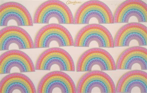 Pastel Rainbow Sticker A Happy Pastel Rainbow Vinyl Sticker | Etsy