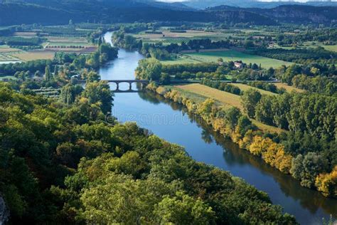 Dordogne River Valley in September Shot from Above Stock Photo - Image ...