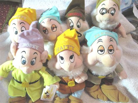 Disney Seven Dwarfs Bean Bag Plush 7 Dwarf Set - Each is 10" Tall - Snow White | #1867791089