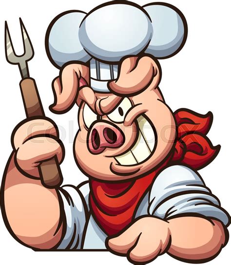 Chef pig with evil smile. Vector clip ... | Stock vector | Colourbox