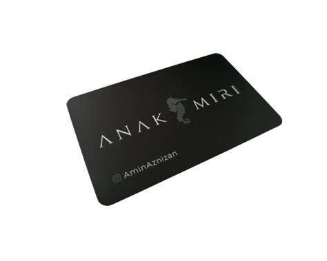 Loyalty Membership Matte Black Metal Business Cards 1mm Custom Printing Name