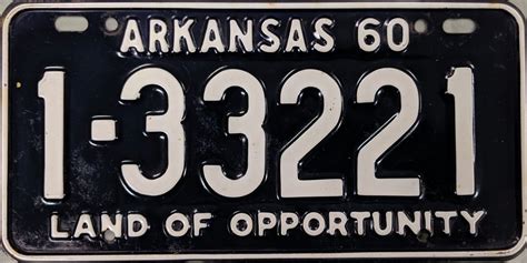 1960 Arkansas License Plate (1-33221)