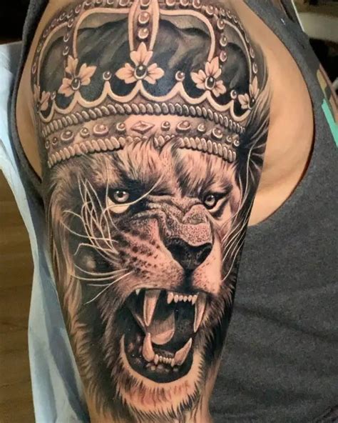 40 Powerful Lion With Crown Tattoo 2022 (Meanings And Design Ideas) - Saved Tattoo