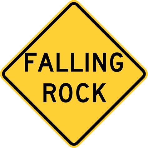 Traffic Signs - Falling rock, Colorado, North Carolina 12 x 8 Peel-n-Stick Sign Street Weather ...